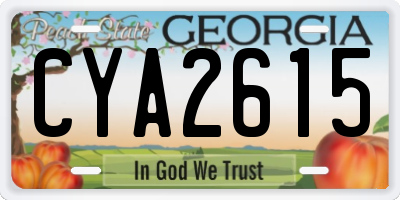 GA license plate CYA2615