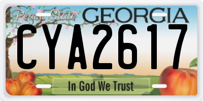 GA license plate CYA2617