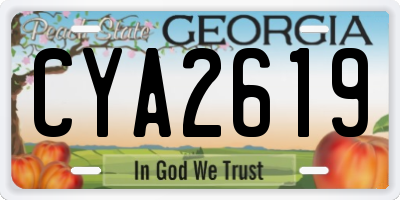 GA license plate CYA2619