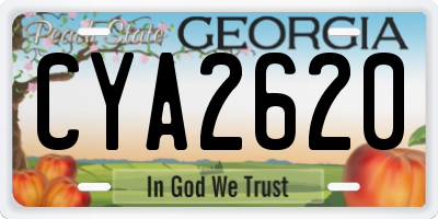 GA license plate CYA2620