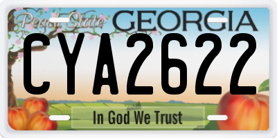 GA license plate CYA2622