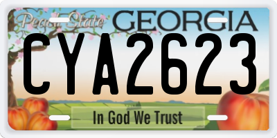 GA license plate CYA2623