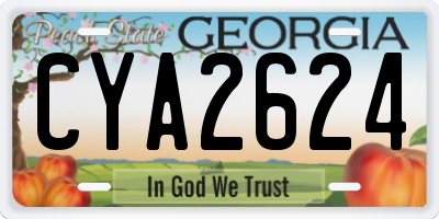 GA license plate CYA2624