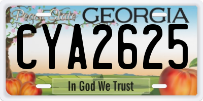 GA license plate CYA2625