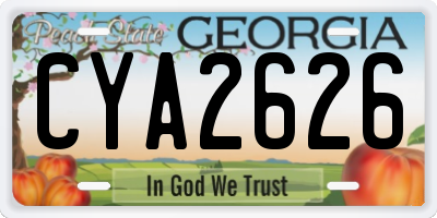 GA license plate CYA2626