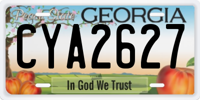 GA license plate CYA2627