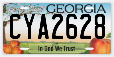 GA license plate CYA2628