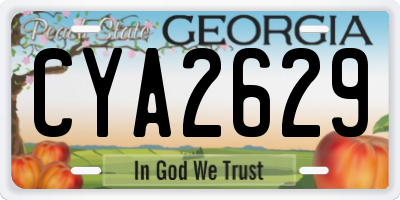 GA license plate CYA2629