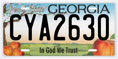 GA license plate CYA2630