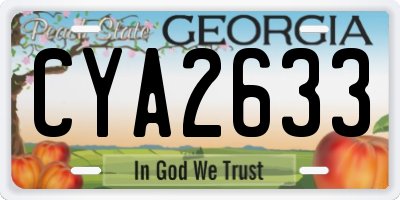GA license plate CYA2633