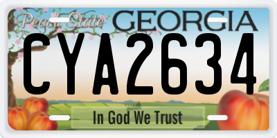 GA license plate CYA2634