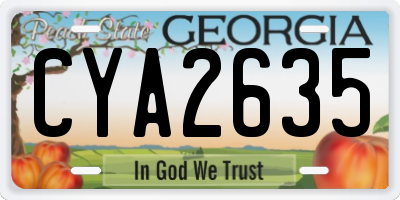 GA license plate CYA2635