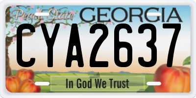 GA license plate CYA2637