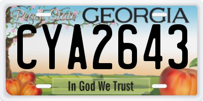 GA license plate CYA2643