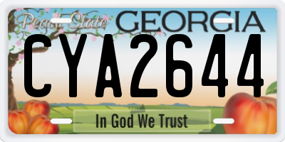 GA license plate CYA2644