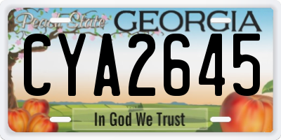 GA license plate CYA2645
