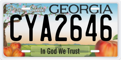 GA license plate CYA2646