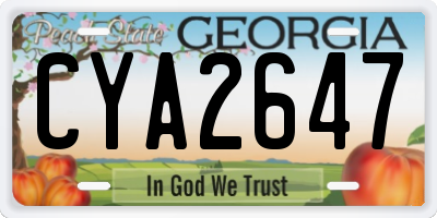 GA license plate CYA2647