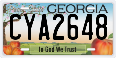 GA license plate CYA2648