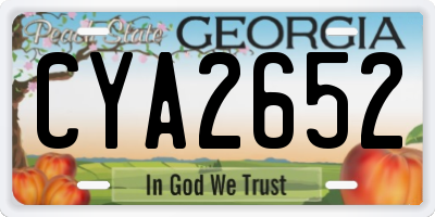 GA license plate CYA2652