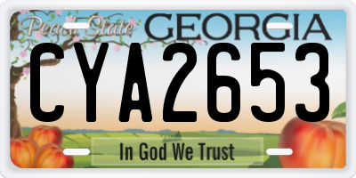 GA license plate CYA2653