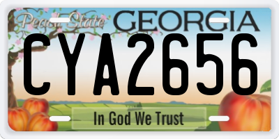 GA license plate CYA2656