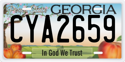 GA license plate CYA2659
