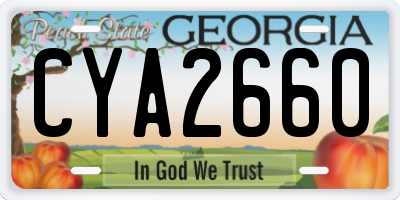 GA license plate CYA2660