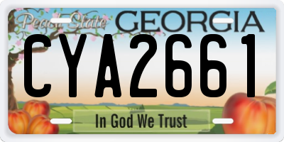 GA license plate CYA2661
