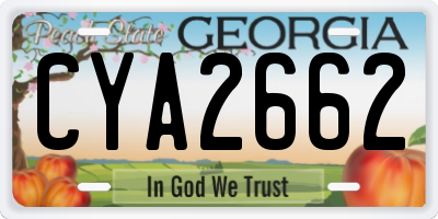 GA license plate CYA2662