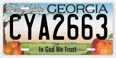 GA license plate CYA2663