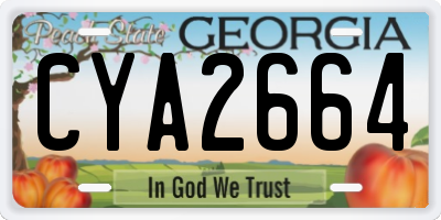 GA license plate CYA2664