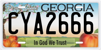 GA license plate CYA2666
