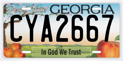 GA license plate CYA2667