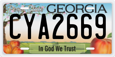 GA license plate CYA2669