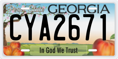 GA license plate CYA2671