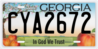 GA license plate CYA2672