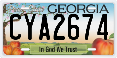 GA license plate CYA2674