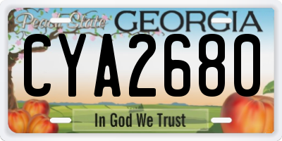 GA license plate CYA2680