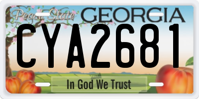 GA license plate CYA2681