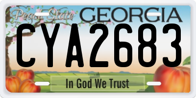 GA license plate CYA2683