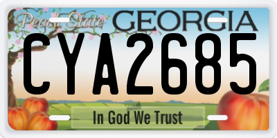 GA license plate CYA2685