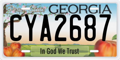 GA license plate CYA2687