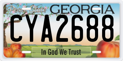 GA license plate CYA2688