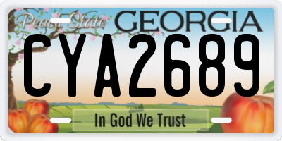 GA license plate CYA2689