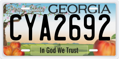 GA license plate CYA2692