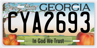 GA license plate CYA2693