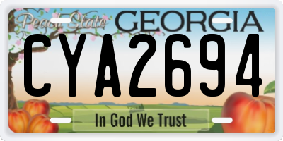 GA license plate CYA2694