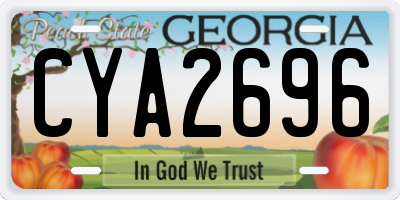 GA license plate CYA2696