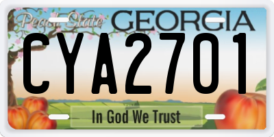 GA license plate CYA2701